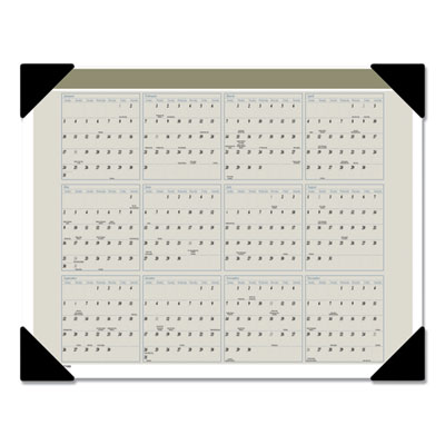 Executive Monthly Desk Pad Calendar, 22 x 17, White Sheets, Black Corners, 12-Month (Jan to Dec): 2025