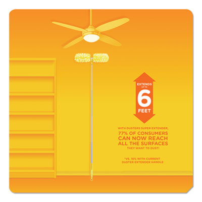 Heavy Duty Dusters with Super Extender Handle, 6 ft Handle, 1 Handle/4 Dusters, 4/Carton