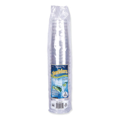 Comet Plastic Tumblers, Tall, 12 oz, Clear, 500/Carton