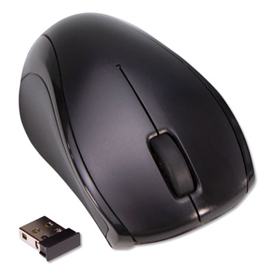 Compact Mouse, 2.4 GHz Frequency/26 ft Wireless Range, Left/Right Hand Use, Black IVR62210