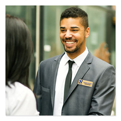 The Mighty Badge Name Badge Holder Kit, Horizontal, 3 x 1, Inkjet, Gold, 10 Holders/ 80 Inserts