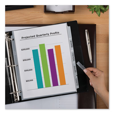 Print and Apply Index Maker Clear Label Sheet Protector Dividers with White Tabs, 5-Tab, 11 x 8.5, White, 1 Set