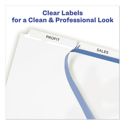 Print and Apply Index Maker Clear Label Unpunched Dividers, 3-Tab, 11 x 8.5, White, 25 Sets