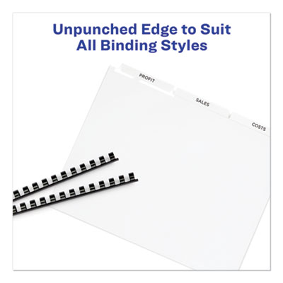 Print and Apply Index Maker Clear Label Unpunched Dividers, 3-Tab, 11 x 8.5, White, 25 Sets