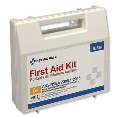 Type I and II First Aid Kit for 25 People, 141 Pieces, Plastic Case