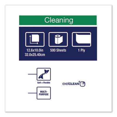Cleaning Cloth, 12.6 x 10, White, 500 Wipes/Carton