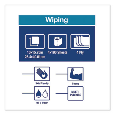 Picture of Paper Wiper, 10"Wx249.38'L,  4-Ply, Industrial, 190 EA/RL