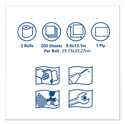 Advanced ShopMax Wiper 450, 9.9 x 13.1, White, 200/Roll, 2 Rolls/Carton