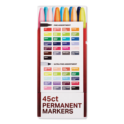 Permanent Markers Ultimate Collection with cosmic Colors, Assorted Tip Sizes/Types, Assorted Colors, 45/Pack