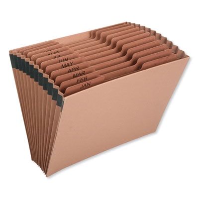 7530016819290 SKILCRAFT Expanding File, Jan-Dec, 9" Expansion, 12 Sections, 1/12-Cut Tabs, Letter Size, Brown NSN6819290