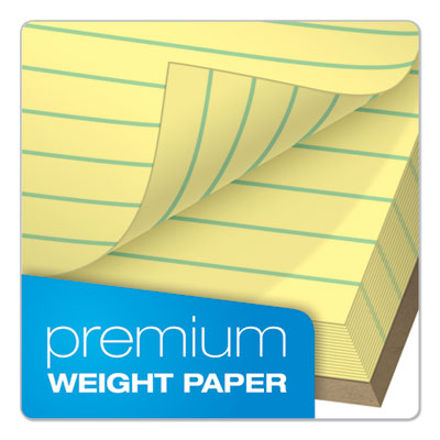 Docket Gold Ruled Perforated Pads, Wide/Legal Rule, 50 Canary-Yellow 8.5 x 11.75 Sheets, 12/Pack