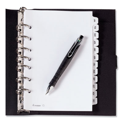 Preprinted Tab Dividers, 12-Tab, Jan. to Dec., 8.5 x 5.5, White, 1 Set