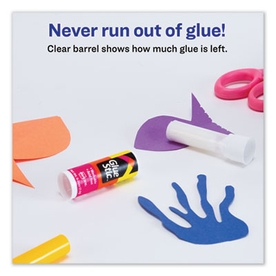 Permanent Glue Stic Value Pack, 0.26 oz, Applies White, Dries Clear, 6/Pack