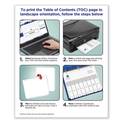 Customizable TOC Ready Index Black and White Dividers, 10-Tab, 1 to 10, 11 x 8.5, 1 Set