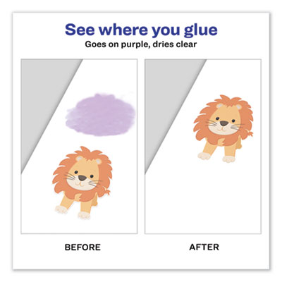Permanent Glue Stic Value Pack, 0.26 oz, Applies Purple, Dries Clear, 6/Pack