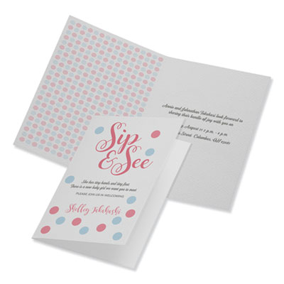 Half-Fold Greeting Cards with Envelopes, Inkjet, 65 lb, 5.5 x 8.5, Textured Uncoated White, 1 Card/Sheet, 30 Sheets/Box