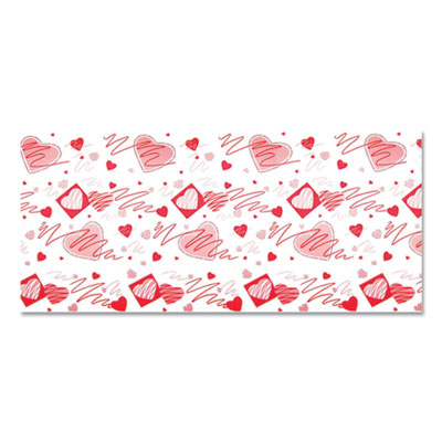 Corobuff Corrugated Paper Roll, 48" x 25 ft, Valentine Hearts PAC0012251