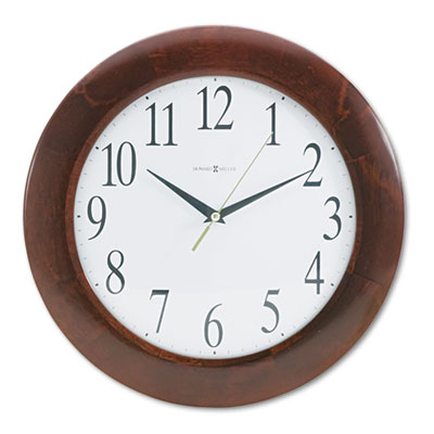 Corporate Wall Clock, 12.75" Overall Diameter, Cherry Case, 1 AA (sold separately) MIL625214