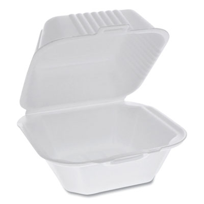 Foam Hinged Lid Containers, Sandwich, 5.75 x 5.75 x 3.25, White, 504/Carton