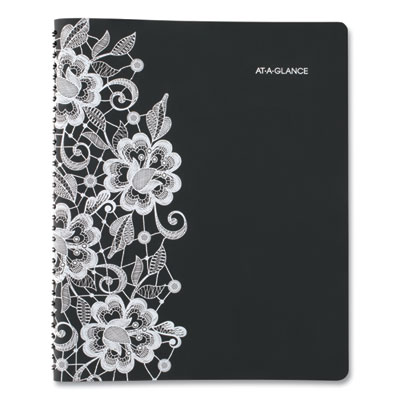 Lacey Weekly Block Format Professional Appointment Book, Lacey Artwork, 11 x 8.5, Black/White, 13-Month: Jan 2025 to Jan 2026