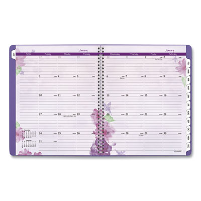 Beautiful Day Weekly/Monthly Planner, Vertical-Column Format, 11 x 8.5, Purple Cover, 13-Month: Jan 2025 to Jan 2026