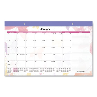 AT-A-GLANCE® Watercolors Monthly Desk Pad Calendar