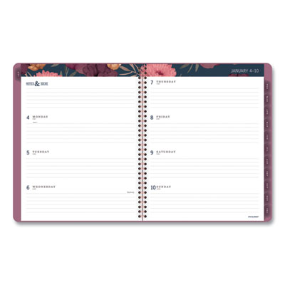 Dark Romance Weekly/Monthly Planner, Floral Artwork, 11 x 8.5, Multicolor Cover, 13-Month: Jan 2025 to Jan 2026