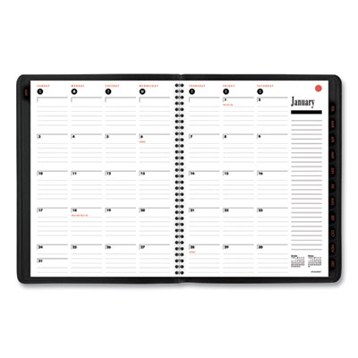 800 Range Weekly/Monthly Appointment Book, 11 x 8.25, Black Cover, 12-Month (Jan to Dec): 2025