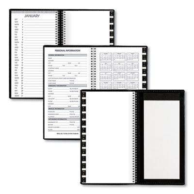 Compact Weekly Appointment Book, 6.25 x 3.25, Black Cover, 12-Month (Jan to Dec): 2025