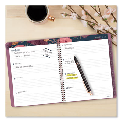 Dark Romance Weekly/Monthly Planner, Floral Artwork, 11 x 8.5, Multicolor Cover, 13-Month: Jan 2025 to Jan 2026