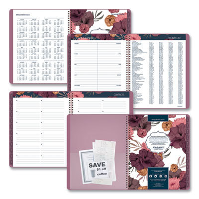 Dark Romance Weekly/Monthly Planner, Floral Artwork, 11 x 8.5, Multicolor Cover, 13-Month: Jan 2025 to Jan 2026