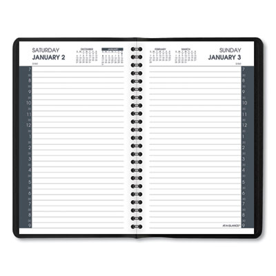 Daily Appointment Book with 30-Minute Appointments, 8 x 5, Black Cover, 12-Month (Jan to Dec): 2025