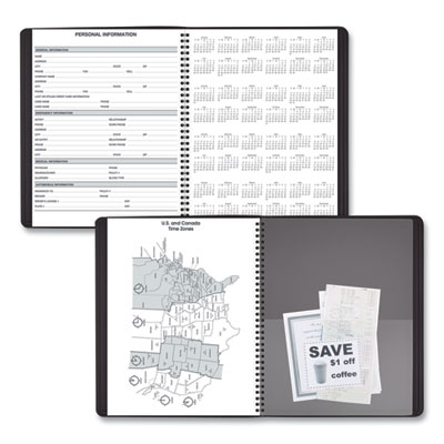 24-Hour Daily Appointment Book, 11 x 8.5, Black Cover, 12-Month (Jan to Dec): 2025