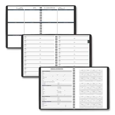 Monthly Planner in Business Week Format, 10 x 8, Black Cover, 12-Month (Jan to Dec): 2025
