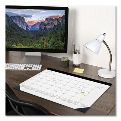 Contemporary Monthly Desk Pad, 22 x 17, White Sheets, Black Binding/Corners,12-Month (Jan to Dec): 2025