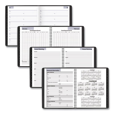 DayMinder Executive Weekly/Monthly Refillable Planner, 8.75 x 7, Black Cover, 12-Month (Jan to Dec): 2025