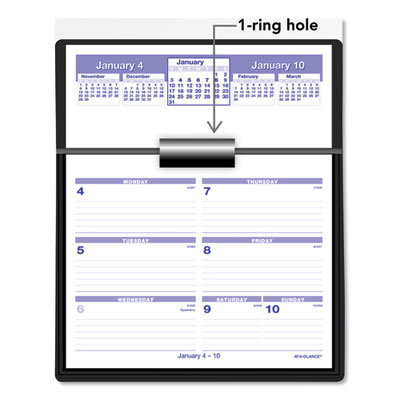 Flip-A-Week Desk Calendar and Base, 7 x 5.5, White Sheets, 12-Month (Jan to Dec): 2025