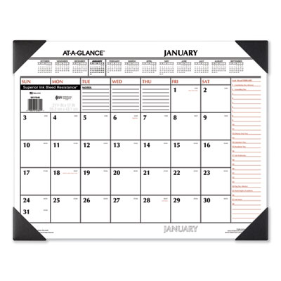AT-A-GLANCE® Two-Color Monthly Desk Pad Calendar