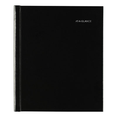DayMinder Hard-Cover Monthly Planner with Memo Section, Unruled Blocks, 8.5 x 7, Black Cover, 12-Month (Jan to Dec): 2025