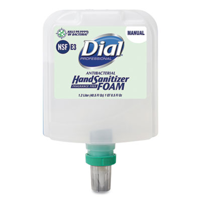 Antibacterial Foaming Hand Sanitizer Refill for Dial 1700 Dispenser, 1.2 L Refill, Fragrance-Free, 3/Carton DIA19714