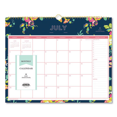 Bakah Blue 17 x 11 Blue Sky 2019-2020 Academic Year Monthly Desk Pad Calendar Ruled Blocks 