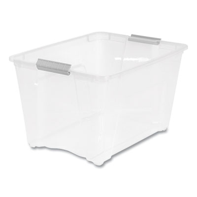 Stack and Pull Latching Flat Lid Storage Box, 13.5 gal, 22