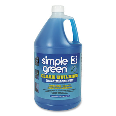 Clean Building Glass Cleaner Concentrate, Unscented, 1 gallon Bottles, 2/Carton SMP11301