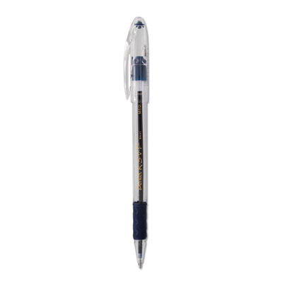 R.S.V.P. Ballpoint Pen, Stick, Medium 1 mm, Blue Ink, Clear/Blue Barrel, Dozen