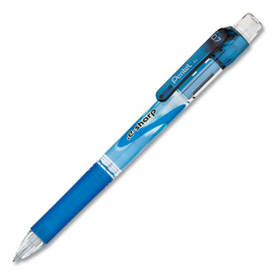 .e-Sharp Mechanical Pencil, 0.7 mm, HB (#2.5), Black Lead, Blue Barrel, Dozen PENAZ127C