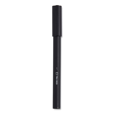 Quick Dry Gel Pen, Stick, Medium 0.7 mm, Black Ink, Black Barrel, 5/Pack