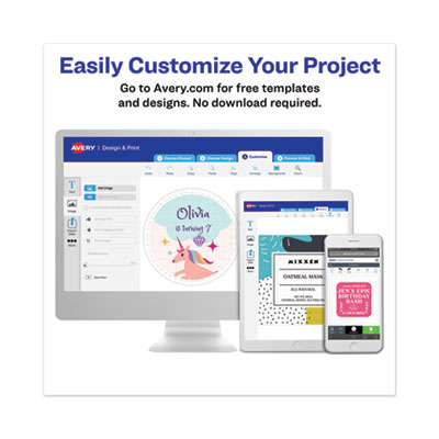 Permanent Laser Print-to-the-Edge ID Labels w/SureFeed, 2 1/2