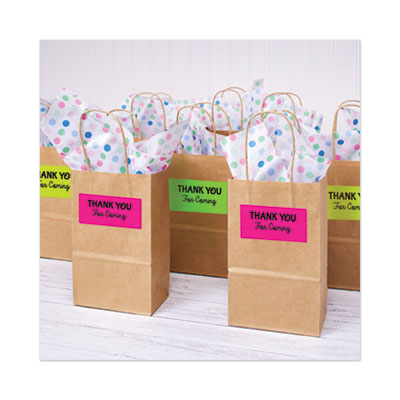 High-Visibility Permanent Laser ID Labels, 2 x 4, Asst. Neon, 150/Pack