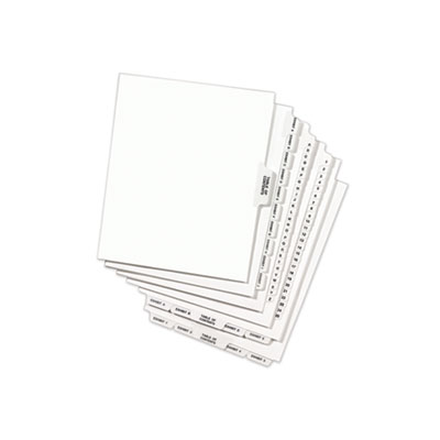 Avery-Style Preprinted Legal Bottom Tab Divider, 26-Tab, Exhibit G, 11 x 8.5, White, 25/PK