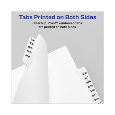 Avery-Style Preprinted Legal Side Tab Divider, 26-Tab, Exhibit D, 11 x 8.5, White, 25/Pack, (1374)